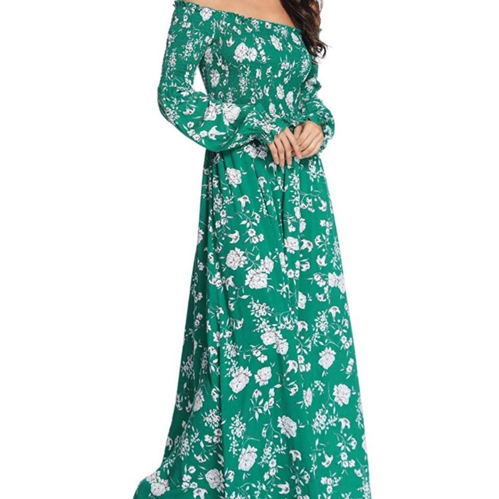 Green Floral Maxi Dress
